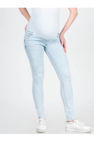 Busa Hamile Esnek Karın Bantlı Beli Ayarlanabilir Skinny Kot Pantolon Buz Mavisi-buz Mavisi