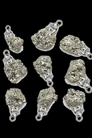 Erilsa Sertifikalı Ham İşlenmemiş Gerçek Pirit Taşı Kolye Çok Renkli