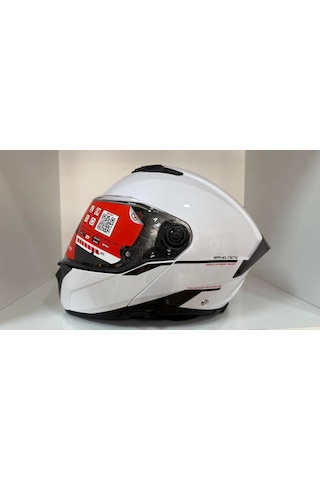 Mt Helmets Mt Atom 2 A11 Çene Açılır Motosiklet Kaskı Parlak Beyaz