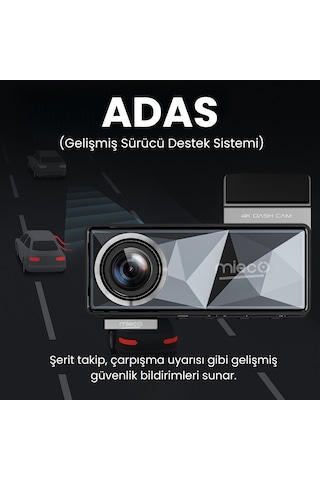 Mieco A11 Wifi/ 4k Uhd/ 150 Ultra Geniş Açı/ Adas/ Araç Kamerası