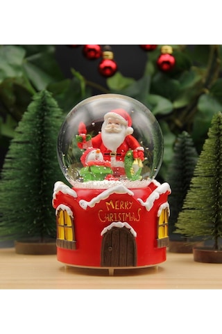Hediyebiziz  Yılbaşı Kar Küresi Noel Işıklı Ve Müzikli Christmas Noel Baba Ve