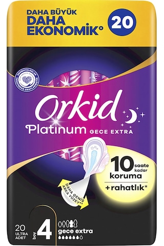 Orkid Platinum Gece Extra Hijyenik Ped 4 x 20'li