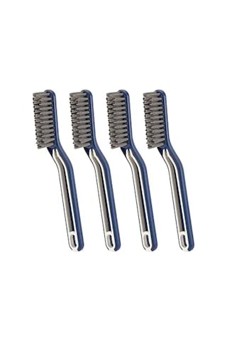 Yunboo Mavi 4'lü Paket V-şekilli Zemin Aralığı Temizleme Fırçası, Çok Amaçlı Sert Tüylü, Kırıntı Toplama Klipsiyle, Banyo-mutfak Ev Temizliği İçin Mavi