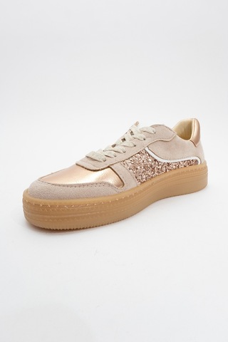 Luvishoes Luvi Shoes Felipe Bej Cam Kırığı Kadın Spor Ayakkabı Bej