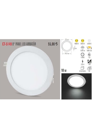 Cata Ct-5149 10 Adet 18w Slim Led Panel Alüminyum - Gün Işığı