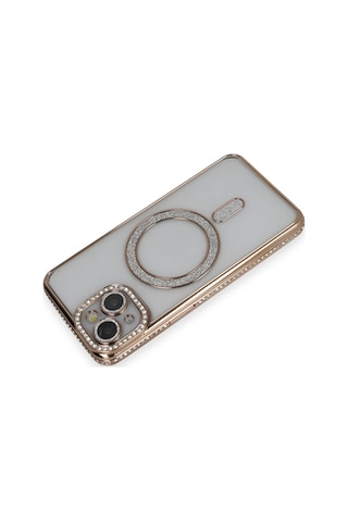 Newface Apple iPhone Uyumlu 13 Kılıf Joke Simli Magneticsafe Kılıf Glblseme - 4 - Gold