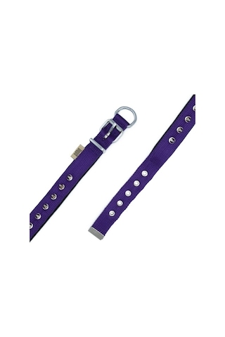 Doggie Konfor Dokuma Çivili Boyun Tasması Mor 2.5 x 42-50 CM