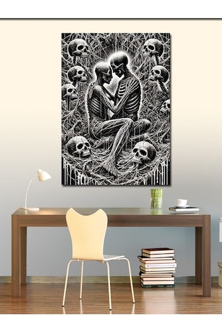 Kanvas Tablo İskelet Aşkı Ve Ölüm 50cmx70cm