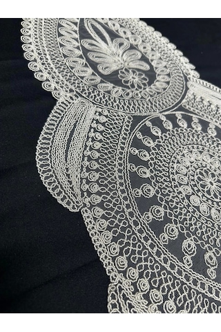 Nivemeshome Ekru İşlemeli Runner Ekru