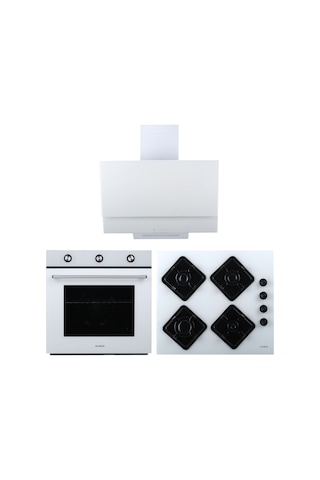 Alveus Ecoplus AF860 - A10 - AD07 Beyaz Ankastre Set