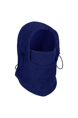 Symbee Kışlık Çift Katlı Polar Outdoor Bisiklet Antiparazit Kapaklı Korumalı Islaklık Engelleme Mavi Kask Siyah