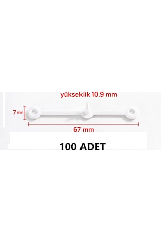 Luluyen Plastik Güvenlik Kilidi Etiket Sabitleyici 67 Mm Tek Kullanımlık Tekstil Ürün Paket Kilidi 100 Adet Trim Klipsi Perçin