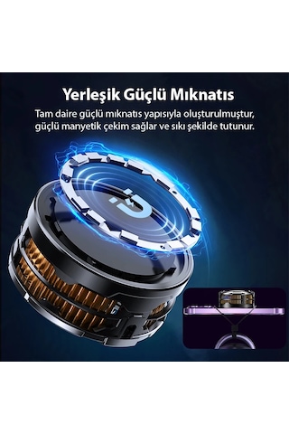 Memo Cx08 İos Android Soğutucu 15w Manyetik + Arka Klips 2'si 1 Arada Yarı İletken Soğutma Fanı Radyatörü- 5775