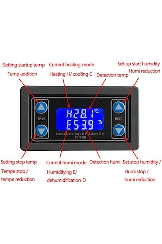 Sıcaklık Ve Nem Ölçer Ekranlı Röle Termostat Xy-Wth1 Thr317