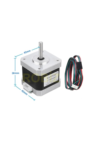 17hs4401 Nema 17 Step Motor 0.42n.m D Mil 2 Faz 1.5a 1.8 Derece 200 Adım 3d Yazıcı Printer