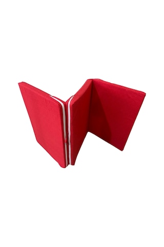 Katlanır Sünger Tek Kişilik Yer Yatağı 80x180x6 CM Kırmızı Kırçıllı