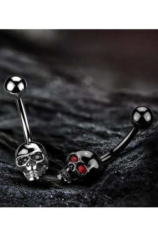 Spikes Cukur İçin Kubik Zirkonya'dan Gözlü Kafa Dokusu Piercing 413661431 Siyah