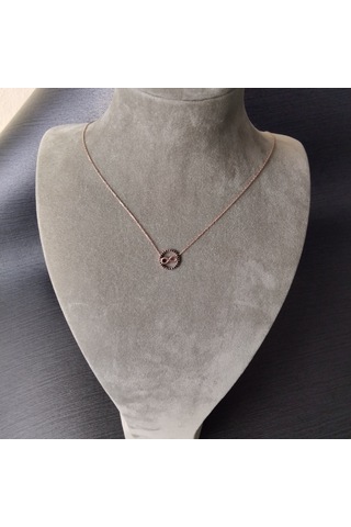 925 Ayar Gümüş Sonsuzluk Model Kadın Kolye-rose Renk-şık Tasarım-model 2 Gümüş