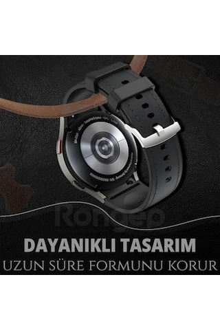 İle Uyumlu Deri Görünümlü Hibrit 20mm Silikon Kordon Galaxy Watch 7/6/5/4 Serisi İçin Galaxy Watch 7 Kordon 40mm/44mm Watch 6/4 Classic 47/43/42mm Watch 5 Pro Uyumlu