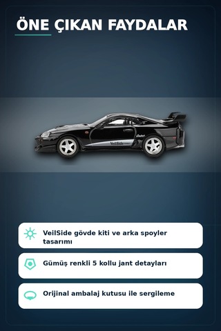 Siyah Veilside Combat V-ıı 1/64 Diecast Toyota Supra Model Araba Tekli Koleksiyon Bx-313386