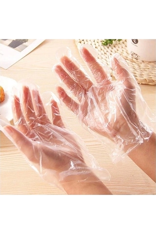 Plastik Tek Kullanımlık Koruyucu Şeffaf Poşet Eldiven 1 Paket 100 Adet