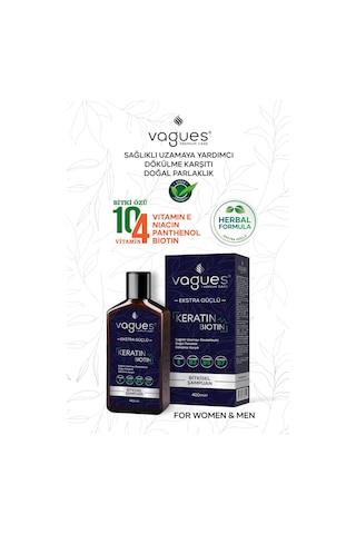 Keratin Biotin Saç Dökülmesine Karşı, Hızlı Uzama Etkili Bitkisel Şampuan 10 Bitki Özü 4 Vitamin Tüm Saç Tipleri
