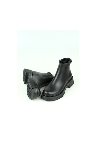 Hakiki Deri Kauçuk Taban Fermuarlı Kadın Bot Çok Renkli