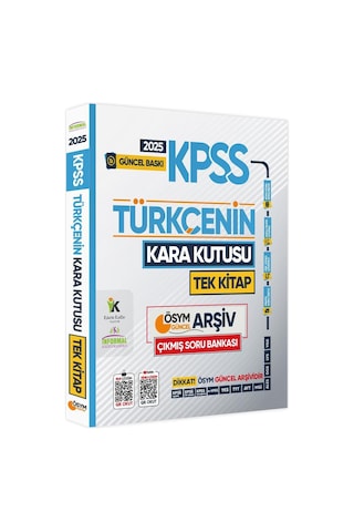 2025 KPSS Kara Kutu Türkçe TEK KİTAP ÖSYM Çıkmış Soru ARŞİVİ Bankası Konu Özetli Video/PDF Çözümlü