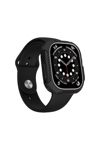 Watch Ultra 49mm Silikon Tpu Kasa Koruyucu Mkst Watch Gard 31 - Siyah