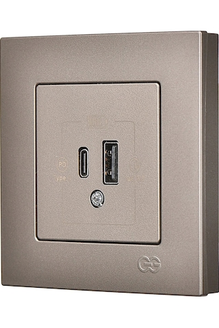 Günsan Eqona Mocha 2 Çıkışlı USB Şarj Prizi - 20W (Type C + Type A)