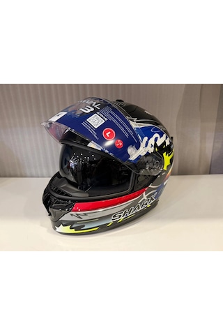 Kask Shark D-skwal 3 Streetrush Siyah Mavi Krom Siyah/mavi/krom