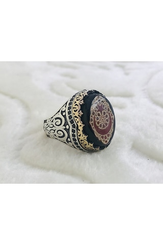 Türk Bayrağı Işlemeli 925 Ayar Gümüş Erkek Yüzük