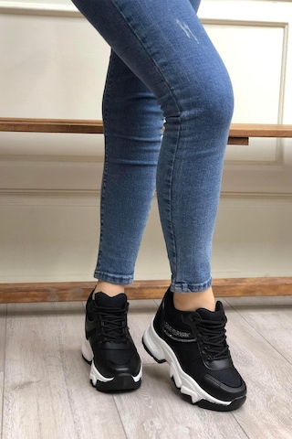 Flet 209 Siyah-beyaz Kadın Spor Sneaker Siyah