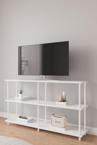Çevir Kur 150 Cm Beyaz B.d Raflı Tv Sehpası, Tv Ünitesi 150 75 29 Cm Beyaz