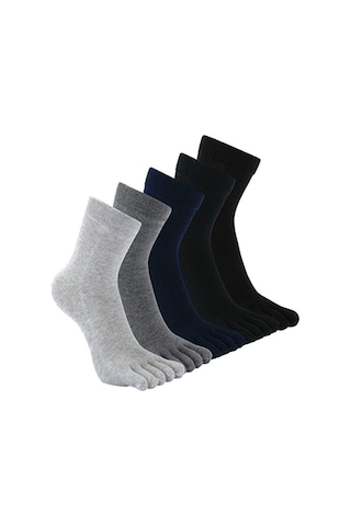Daren Free Unisex Bambu Parmak Çorap (12'Li Ekonomik Paket) Siyah