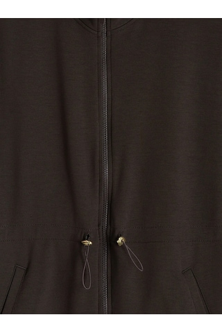 Lc Waikiki Kahverengi Dik Yaka Oversize Kadın Yelek