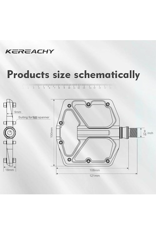 Kenze 3 Rulmanlı Ultralight Alüminyum Alaşımlı Mtb Bmx Geniş Hafif Platform Pedal Yeşil Mor