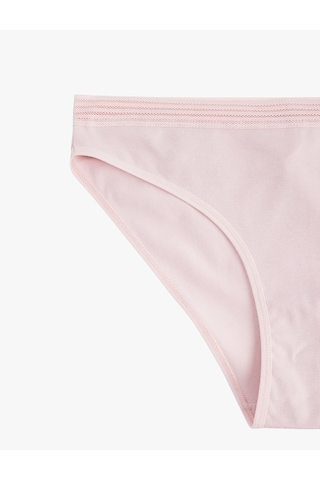 Koton Lastik Detaylı Rahat Kalıp Pamuklu Brief Külot Pembe 6slk30049mk Gül