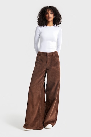 it's basic Kadın Taba Renk Hera Kalın Fitilli Kadife Kumaş Palazzo Fit Pantolon