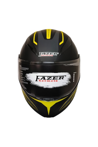 Fazer Motosiklet Çene Açılır Kask Güneş Vizörü Motor Kaskı Duncan Yellow Siyah