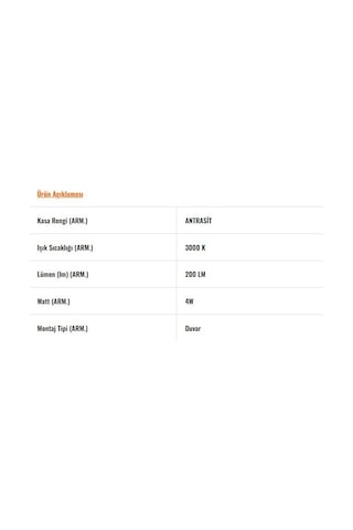 Lw488 Led Bahçe Aplik Diğer