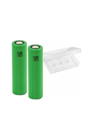 Sony VTC5 18650 3.7V 2600 mAh 30A Li-ion Şarj Edilebilir Pil 2'li + Pil Taşıma Kutusu