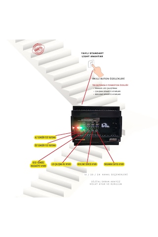 Akıllı Merdiven At-eco Oled Serisi 16 Kanal Modül + 2 Adet Pır