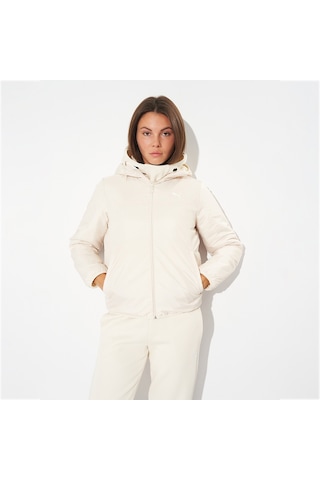 Puma Essentials Light Padded Kadın Beyaz Kapüşonlu Mont Beyaz