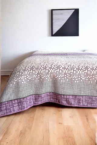 Alla Turca Çift Kişilik Modern Mozaik Desenli Pike Lila 200x240 Cm %100 Pamuk Lila