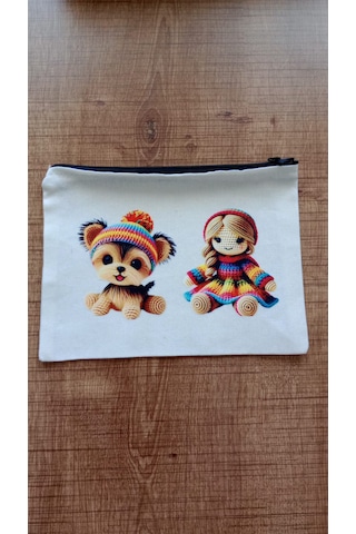 Wisheratelier Örme Sevimli Desenli Bez El Çantası