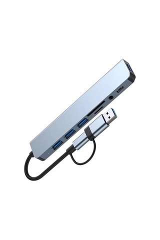 1060 8 İn 2 Usb-c & Usb 3.0 Hub Çoklayıcı Usb, Type-c, Sd/tf Ve Aux Çevirici X Usb 3.0: 5gbps Ultra