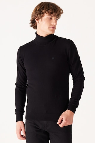Wrangler Erkek Regular Fit Normal Kesim %100 Pamuk Balıkçı Yaka Triko Kazak W8D42P100 Siyah