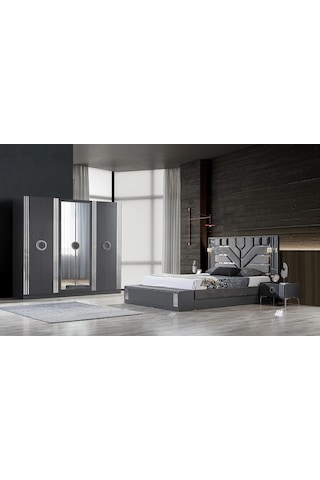 Lora Antrasit Bazalı Yatak Odası Takımı