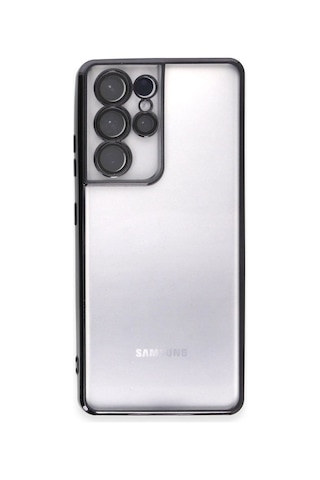 Tedar Samsung Galaxy Uyumlu S21 Ultra Kılıf Razer Lensli Silikon - Siyah Najmaddin standart
